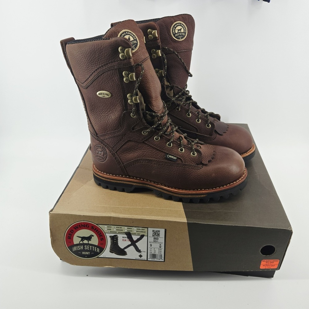 Irish Setter Elk Tracker Hunting Boots Men's Size 9 D Insulated WP 860 Brown
